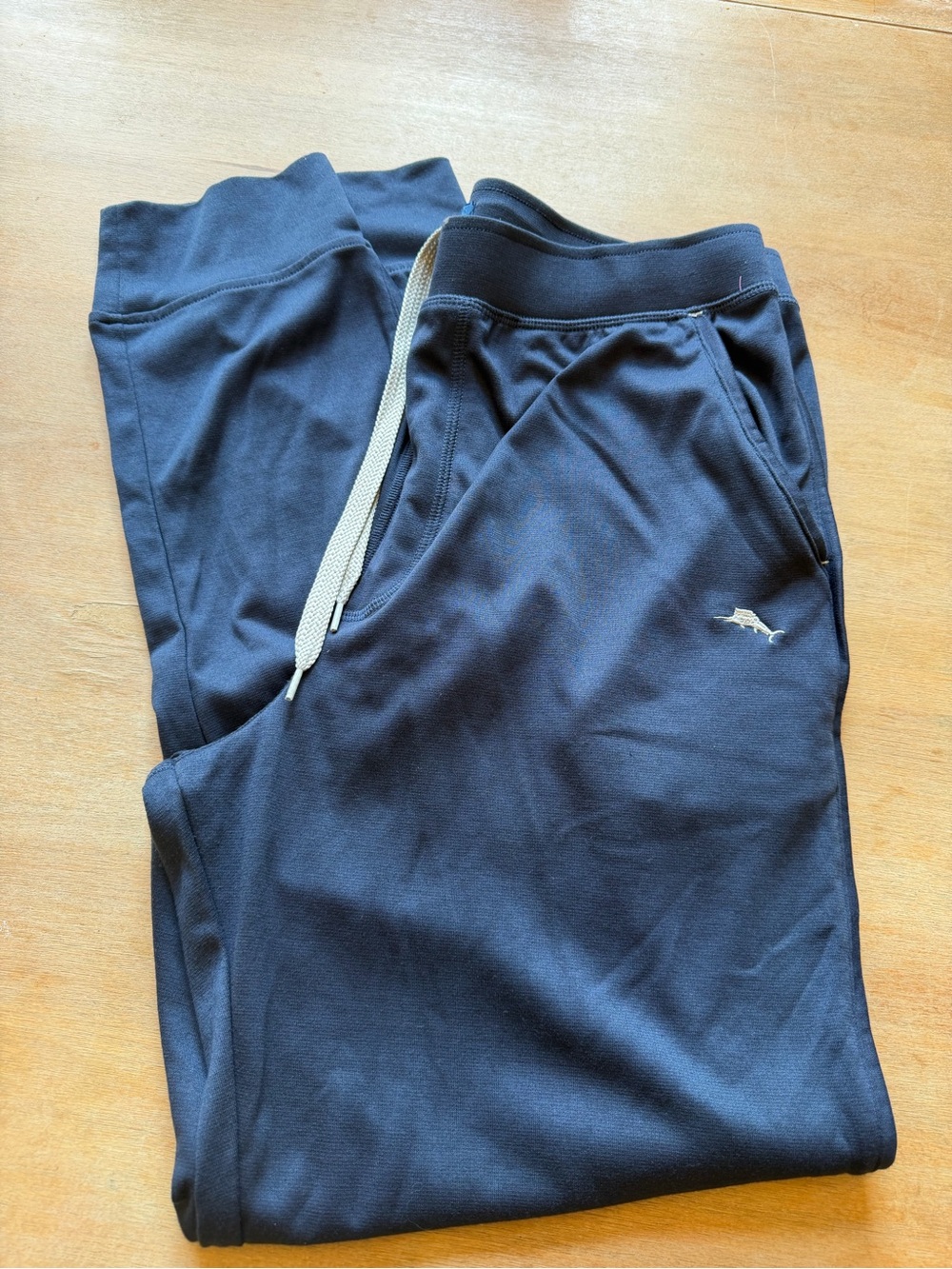 Tommy Bahama Navy Blue Sweatpants with Cream Drawstring